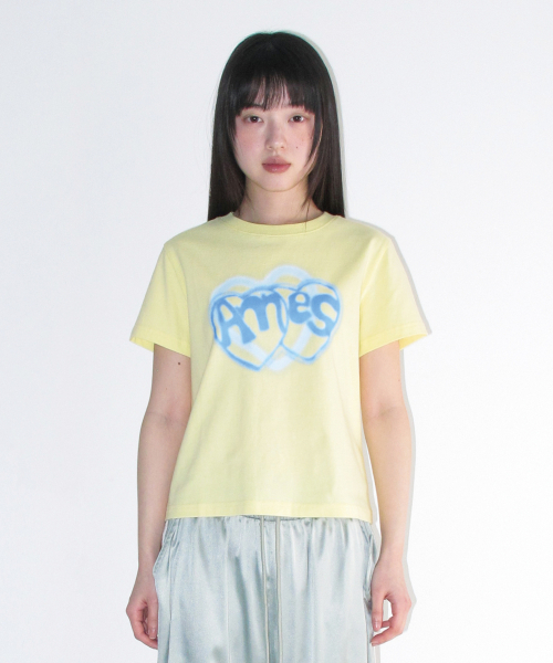 AMESWORLDWIDE(アメスワールドワイド)の「HEART SPRAY TEE YELLOW(Tシャツ/カットソー・レディース・その他・SMALL/MEDIUM/LARGE)」の4枚目の写真