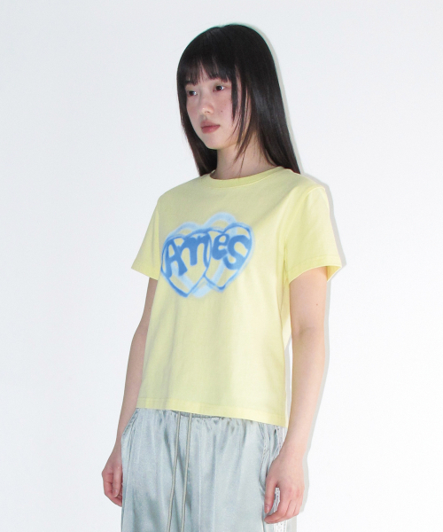 AMESWORLDWIDE(アメスワールドワイド)の「HEART SPRAY TEE YELLOW(Tシャツ/カットソー・レディース・その他・SMALL/MEDIUM/LARGE)」の6枚目の写真