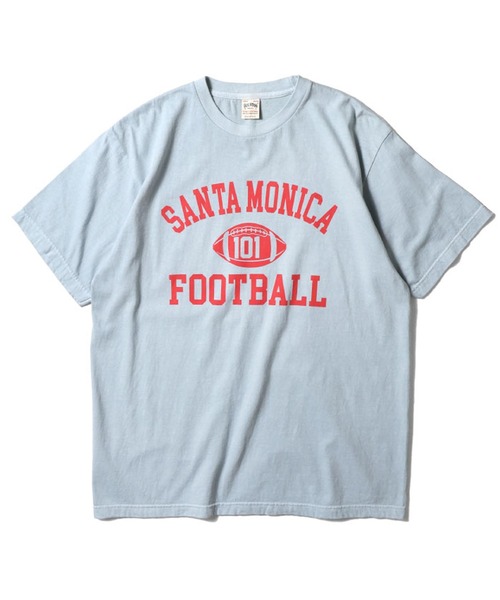 HOUSTON(ヒューストン)の「HOUSTON ピグメントプリントTシャツ(SANTA MONICA)(Tシャツ/カットソー・メンズ・ブラック/ブルー/イエロー・X-LARGE/LARGE/MEDIUM/XX-LARGE)」の1枚目の写真