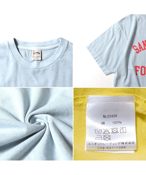 HOUSTON(ヒューストン)の「HOUSTON ピグメントプリントTシャツ(SANTA MONICA)(Tシャツ/カットソー・メンズ・ブラック/ブルー/イエロー・X-LARGE/LARGE/MEDIUM/XX-LARGE)」の10枚目の写真