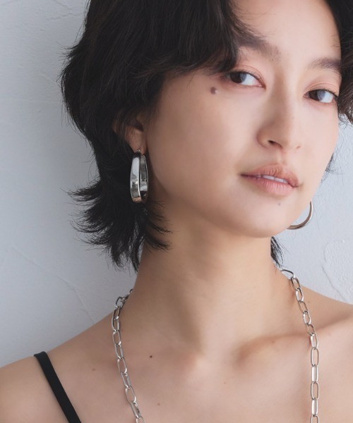 RASW（ラス）の「[RASW]プレートフープピアス（ピアス（両耳用）・レディース・シルバー・FREE）」の4枚目の写真