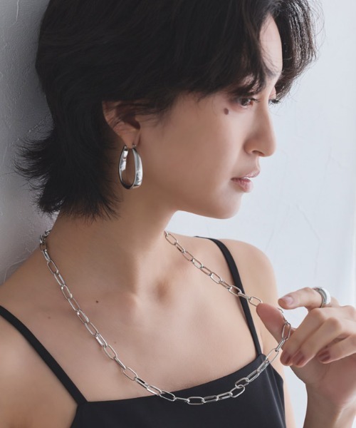 RASW（ラス）の「[RASW]プレートフープピアス（ピアス（両耳用）・レディース・シルバー・FREE）」の5枚目の写真