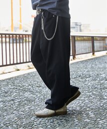 ベルト付きワイドスウェットパンツ