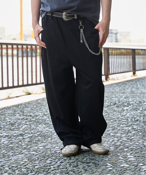 VENCEEXCHANGE(ヴァンスエクスチェンジ)の「ベルト付きワイドスウェットパンツ(その他パンツ・メンズ・ブラック/グレー・L/LL/M)」の7枚目の写真