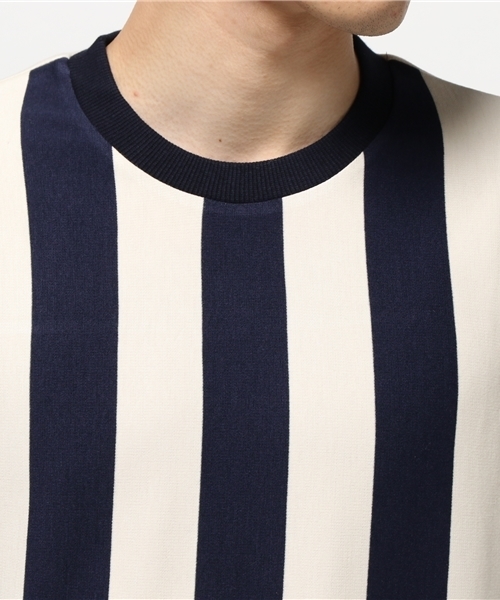 Lui's（ルイス）の「Lui's(ルイス) ストライプポンチスウェット（スウェット・メンズ・ネイビー/ホワイト・SMALL/MEDIUM）」の5枚目の写真