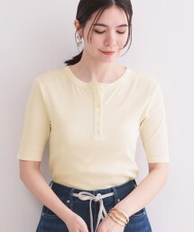 OPAQUE.CLIP（オペークドットクリップ）の「シアーコットンヘンリーネックカットソー【洗濯機OK】（Tシャツ/カットソー）」