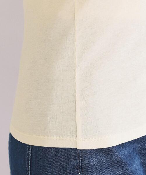 OPAQUE.CLIP(オペークドットクリップ)の「シアーコットンヘンリーネックカットソー【洗濯機OK】(Tシャツ/カットソー・レディース・ダークブラウン/アイボリー/ブラック・38/40)」の4枚目の写真
