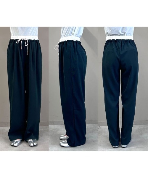 DONOBAN(ドノバン)の「ダブルウエストストレートパンツ(スラックス・レディース・ネイビー/ベージュ・MEDIUM/LONG/SHORT)」の22枚目の写真