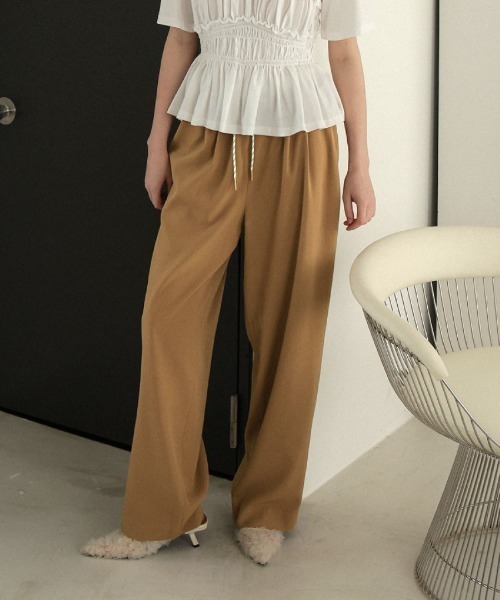 DONOBAN(ドノバン)の「ダブルウエストストレートパンツ(スラックス・レディース・ネイビー/ベージュ・MEDIUM/LONG/SHORT)」の20枚目の写真