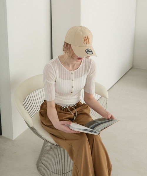 DONOBAN(ドノバン)の「ダブルウエストストレートパンツ(スラックス・レディース・ネイビー/ベージュ・MEDIUM/LONG/SHORT)」の14枚目の写真