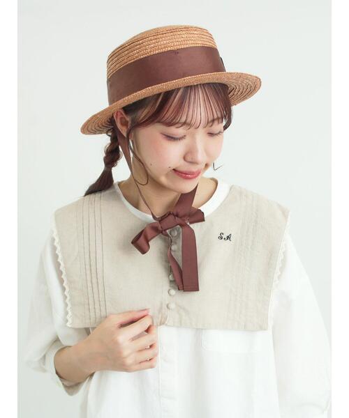 Samansa Mos2(サマンサ モスモス)の「【SA刺繍】くるみボタンセーラー付け襟(ネックレス・レディース・オフホワイト/ベージュ/チェック・F)」の2枚目の写真
