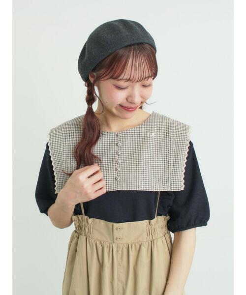 Samansa Mos2(サマンサ モスモス)の「【SA刺繍】くるみボタンセーラー付け襟(ネックレス・レディース・オフホワイト/ベージュ/チェック・F)」の19枚目の写真
