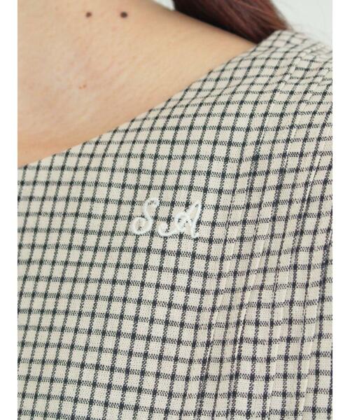 Samansa Mos2(サマンサ モスモス)の「【SA刺繍】くるみボタンセーラー付け襟(ネックレス・レディース・オフホワイト/ベージュ/チェック・F)」の16枚目の写真