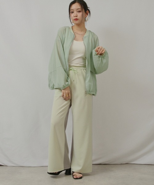 palm RICHE(ポームリシュ)の「リラクシーパンツ(スウェットパンツ・レディース・チャコールグレー/ネイビー/ミント・M)」の6枚目の写真