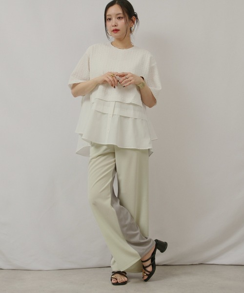 palm RICHE(ポームリシュ)の「リラクシーパンツ(スウェットパンツ・レディース・チャコールグレー/ネイビー/ミント・M)」の5枚目の写真
