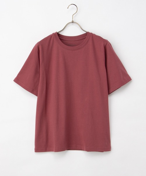 Honeys(ハニーズ)の「【接触冷感・ひんやりコットン】ひんやり綿半袖Tシャツ(Tシャツ/カットソー・レディース・スミクロ/レッド/ブラック/ブラウン/ダークブルー/オフホワイト・S/M/LL/L)」の20枚目の写真