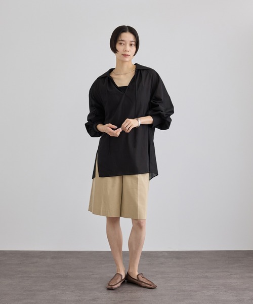 SALON adam et rope'(サロン アダム エ ロペ)の「シアーコットンヴィンテージブラウス(シャツ/ブラウス・レディース・キナリ/ピンク系その他/ブラック・FREE)」の6枚目の写真