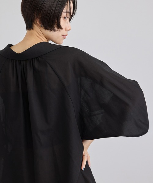 SALON adam et rope'(サロン アダム エ ロペ)の「シアーコットンヴィンテージブラウス(シャツ/ブラウス・レディース・キナリ/ピンク系その他/ブラック・FREE)」の12枚目の写真