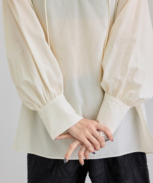 SALON adam et rope'(サロン アダム エ ロペ)の「シアーコットンヴィンテージブラウス(シャツ/ブラウス・レディース・キナリ/ピンク系その他/ブラック・FREE)」の14枚目の写真