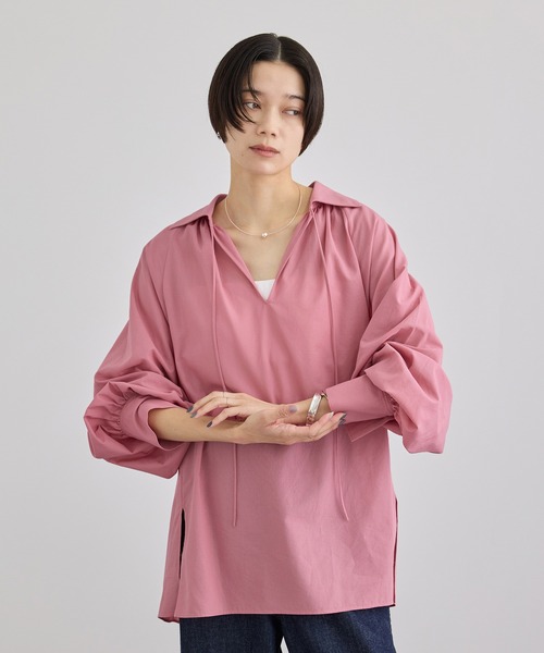 SALON adam et rope'(サロン アダム エ ロペ)の「シアーコットンヴィンテージブラウス(シャツ/ブラウス・レディース・キナリ/ピンク系その他/ブラック・FREE)」の15枚目の写真