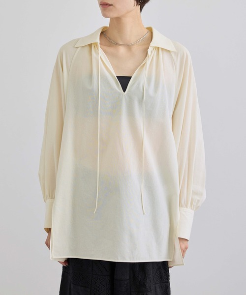 SALON adam et rope'(サロン アダム エ ロペ)の「シアーコットンヴィンテージブラウス(シャツ/ブラウス・レディース・キナリ/ピンク系その他/ブラック・FREE)」の17枚目の写真