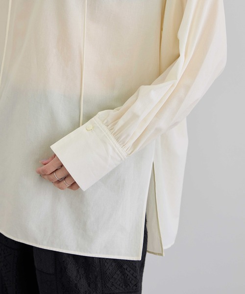 SALON adam et rope'(サロン アダム エ ロペ)の「シアーコットンヴィンテージブラウス(シャツ/ブラウス・レディース・キナリ/ピンク系その他/ブラック・FREE)」の21枚目の写真