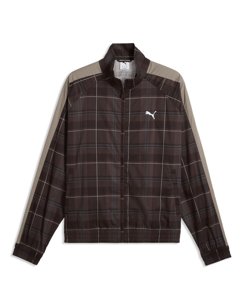 PUMA(プーマ)の「PUMA/プーマ ジャージ トラックジャケット チェック柄 T7 リラックスド タータン ウーブン セットアップ対応 639061(その他アウター・メンズ・ブラウン/グリーン・XL/L/M)」の2枚目の写真