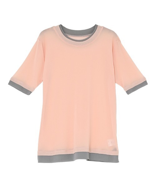 Re:EDIT（リエディ）の「パワーメッシュレイヤード風トップス（Tシャツ/カットソー・レディース・ブラック/ピンク/アイボリー・FREE）」の19枚目の写真