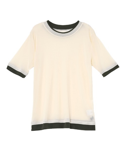Re:EDIT（リエディ）の「パワーメッシュレイヤード風トップス（Tシャツ/カットソー・レディース・ブラック/ピンク/アイボリー・FREE）」の20枚目の写真