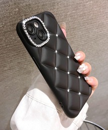 キルティング」に該当するスマホケース/カバー（ブラック/黒色系