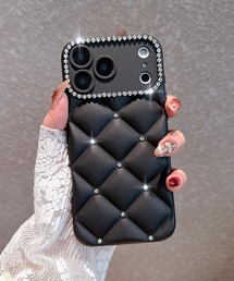 キルティング」に該当するスマホケース/カバー（ブラック/黒色系