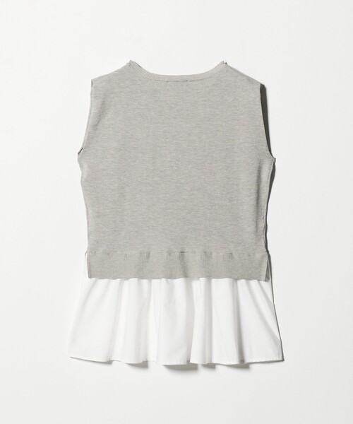 A DAY IN THE LIFE UNITED ARROWS(アデイインザライフユナイテッドアローズ)の「コンビ ペプラム ノースリーブニット ‐ウォッシャブル‐<A DAY IN THE LIFE>(ニット/セーター・レディース・ライトグレー/ブラック/ネイビー・FREE)」の14枚目の写真