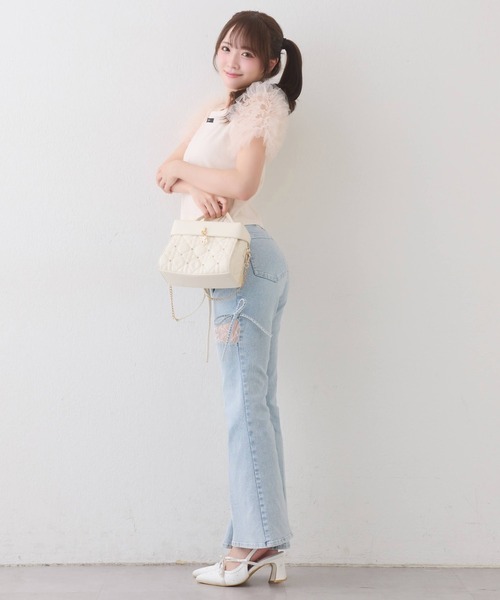 one after another NICE CLAUP(ワンアフターアナザーナイスクラップ)の「クロスリボンバックベルトパンプス(パンプス・レディース・ピンク/アイボリー/ブラック・L/M/S)」の12枚目の写真