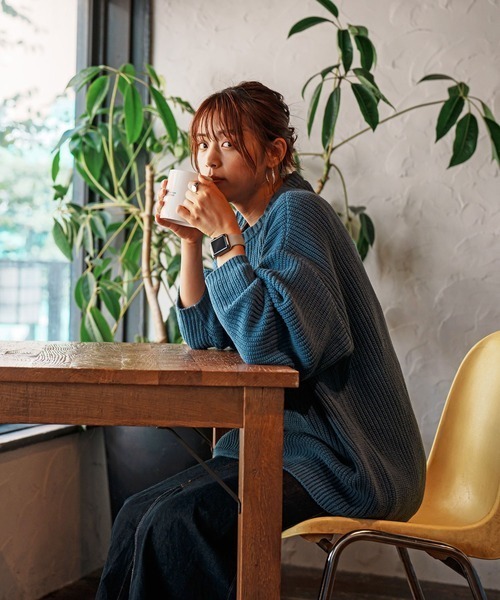 Leyline（レイライン）の「【Leyline】pocket sweater（ニット/セーター・メンズ・グレー/ブルー・MEDIUM/LARGE）」の2枚目の写真