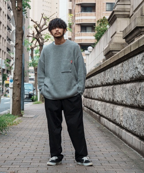 Leyline（レイライン）の「【Leyline】pocket sweater（ニット/セーター・メンズ・グレー/ブルー・MEDIUM/LARGE）」の3枚目の写真