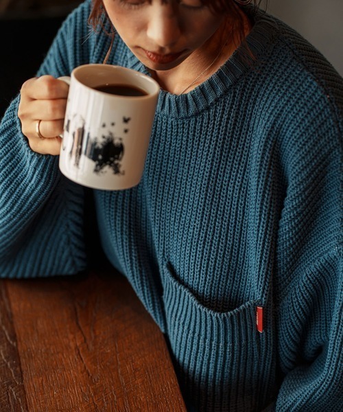 Leyline（レイライン）の「【Leyline】pocket sweater（ニット/セーター・メンズ・グレー/ブルー・MEDIUM/LARGE）」の5枚目の写真