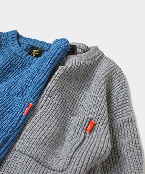 Leyline（レイライン）の「【Leyline】pocket sweater（ニット/セーター・メンズ・グレー/ブルー・MEDIUM/LARGE）」の8枚目の写真
