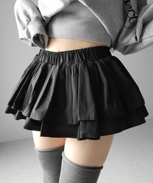 【 インパン裏地付 】ボリュームフレアコットンミニスカート / volume flare cotton mini skirt