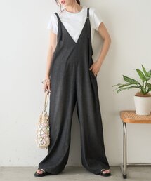 CIAOPANIC TYPY | 【3サイズ展開】柔らかデニムVネックサロペット(サロペット/オーバーオール)
