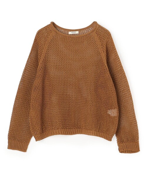 MACPHEE(マカフィー)の「ライトメッシュ ボートネックプルオーバー(ニット/セーター・レディース・ホワイト/ネイビー/ベージュ/ライトグリーン・S)」の3枚目の写真