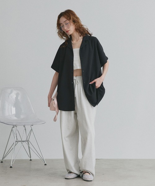 ad thie（アドティエ）の「ジョーゼットオープンカラー シャツ（シャツ/ブラウス・レディース・ライトブルー/チャコール/オフホワイト/ブラック・FREE）」の11枚目の写真