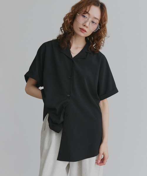 ad thie（アドティエ）の「ジョーゼットオープンカラー シャツ（シャツ/ブラウス・レディース・ライトブルー/チャコール/オフホワイト/ブラック・FREE）」の13枚目の写真