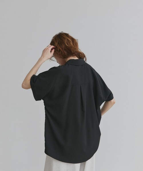 ad thie（アドティエ）の「ジョーゼットオープンカラー シャツ（シャツ/ブラウス・レディース・ライトブルー/チャコール/オフホワイト/ブラック・FREE）」の15枚目の写真