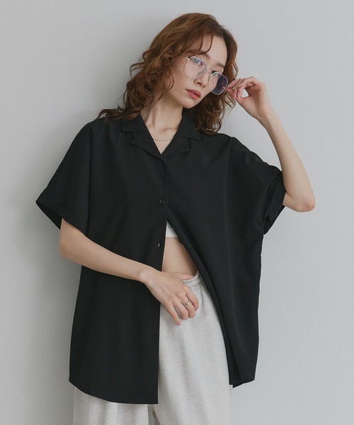 ad thie（アドティエ）の「ジョーゼットオープンカラー シャツ（シャツ/ブラウス・レディース・ライトブルー/チャコール/オフホワイト/ブラック・FREE）」の16枚目の写真