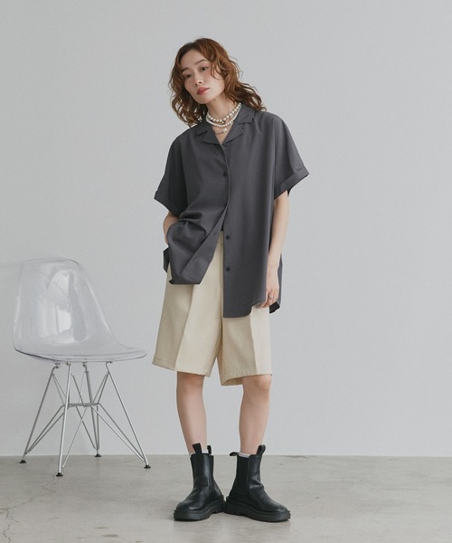 ad thie（アドティエ）の「ジョーゼットオープンカラー シャツ（シャツ/ブラウス・レディース・ライトブルー/チャコール/オフホワイト/ブラック・FREE）」の17枚目の写真
