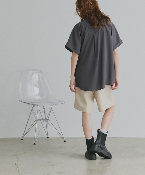 ad thie（アドティエ）の「ジョーゼットオープンカラー シャツ（シャツ/ブラウス・レディース・ライトブルー/チャコール/オフホワイト/ブラック・FREE）」の19枚目の写真