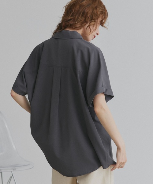 ad thie（アドティエ）の「ジョーゼットオープンカラー シャツ（シャツ/ブラウス・レディース・ライトブルー/チャコール/オフホワイト/ブラック・FREE）」の21枚目の写真