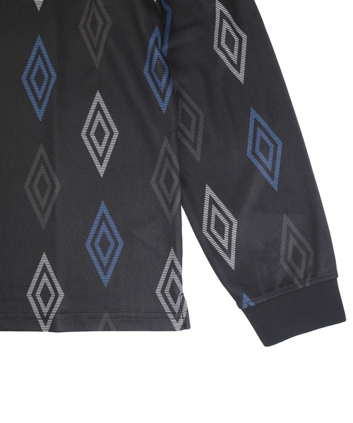 UMBRO（アンブロ）の「【T21】【umbro/アンブロ】【umbro/アンブロ】DIAMOND TRACK JACKET ダイヤモンドパターン ロングスリーブ ゲームシャツ UMB253（ポロシャツ・メンズ・ブラック・X-LARGE/LARGE/MEDIUM）」の3枚目の写真