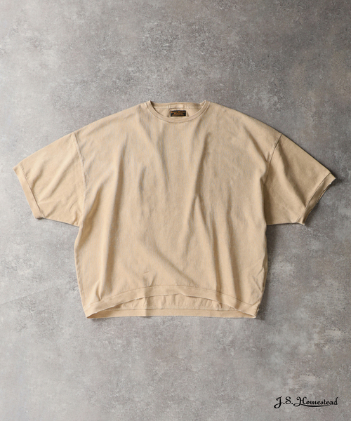 JOURNAL STANDARD J.S HOMESTEAD(ジャーナルスタンダードホームステッド)の「J.S.Homestead / オーバーラージ ポンチョ ショートスリーブ Tシャツ(Tシャツ/カットソー・メンズ・チャコールグレー/ベージュ/ブラック/コバルトブルー・FREE)」の3枚目の写真