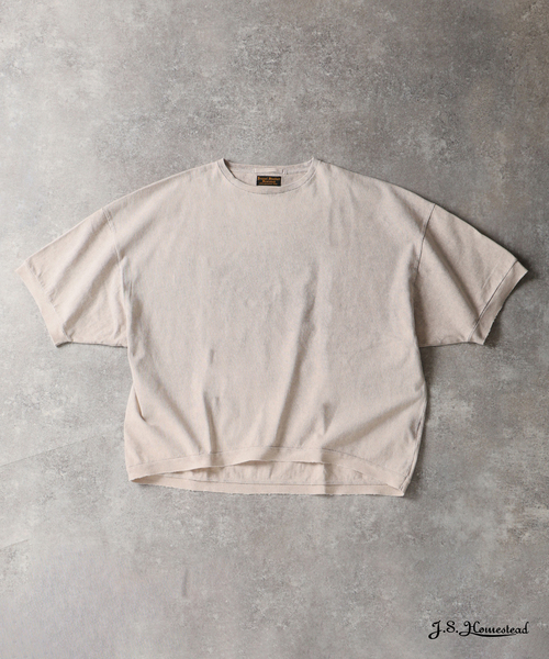JOURNAL STANDARD J.S HOMESTEAD(ジャーナルスタンダードホームステッド)の「J.S.Homestead / オーバーラージ ポンチョ ショートスリーブ Tシャツ(Tシャツ/カットソー・メンズ・チャコールグレー/ベージュ/ブラック/コバルトブルー・FREE)」の2枚目の写真